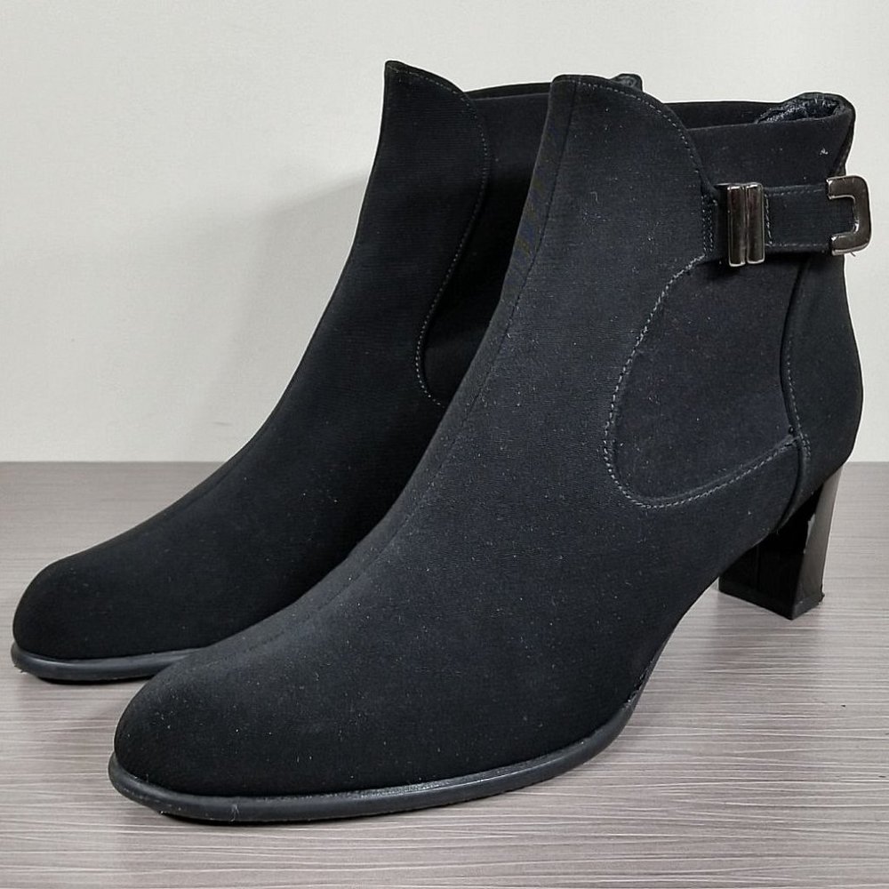 Stuart Weitzman Bucket Mid Bootie, Black Gore Tex, Womens Size 9 M